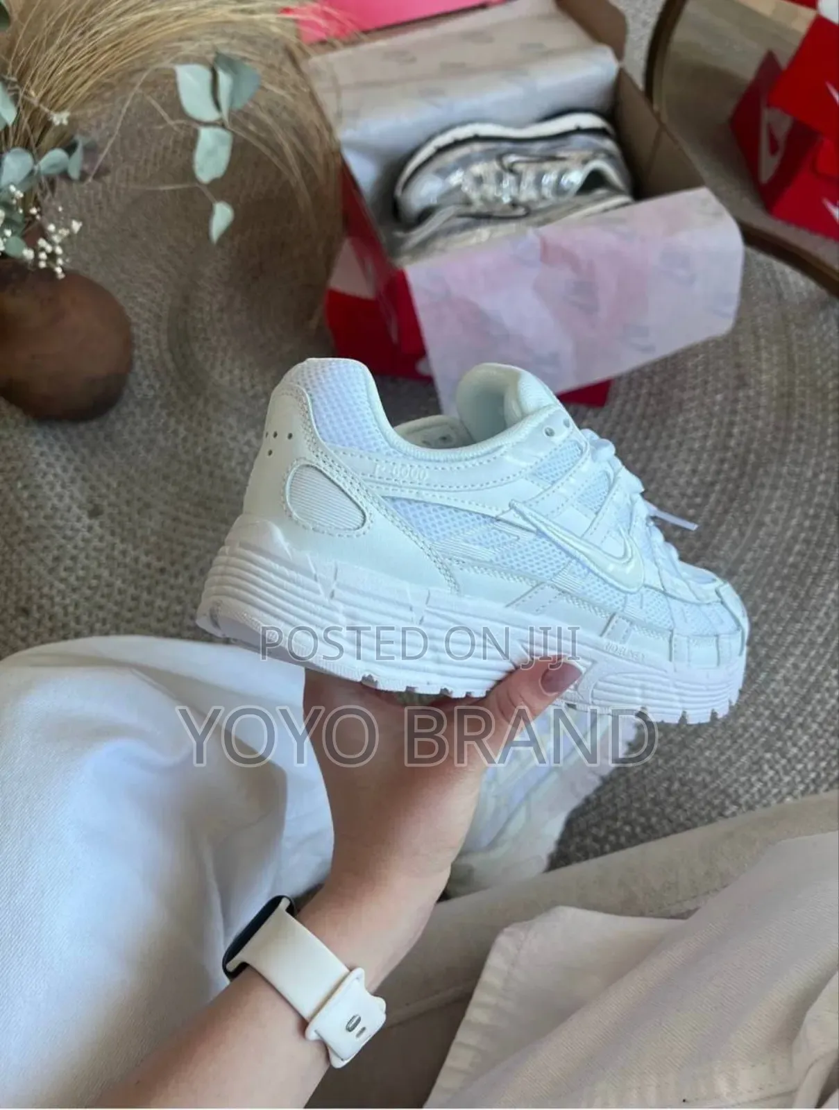 Nike P-6000 Retro Triple White Pegasus Running Shoes