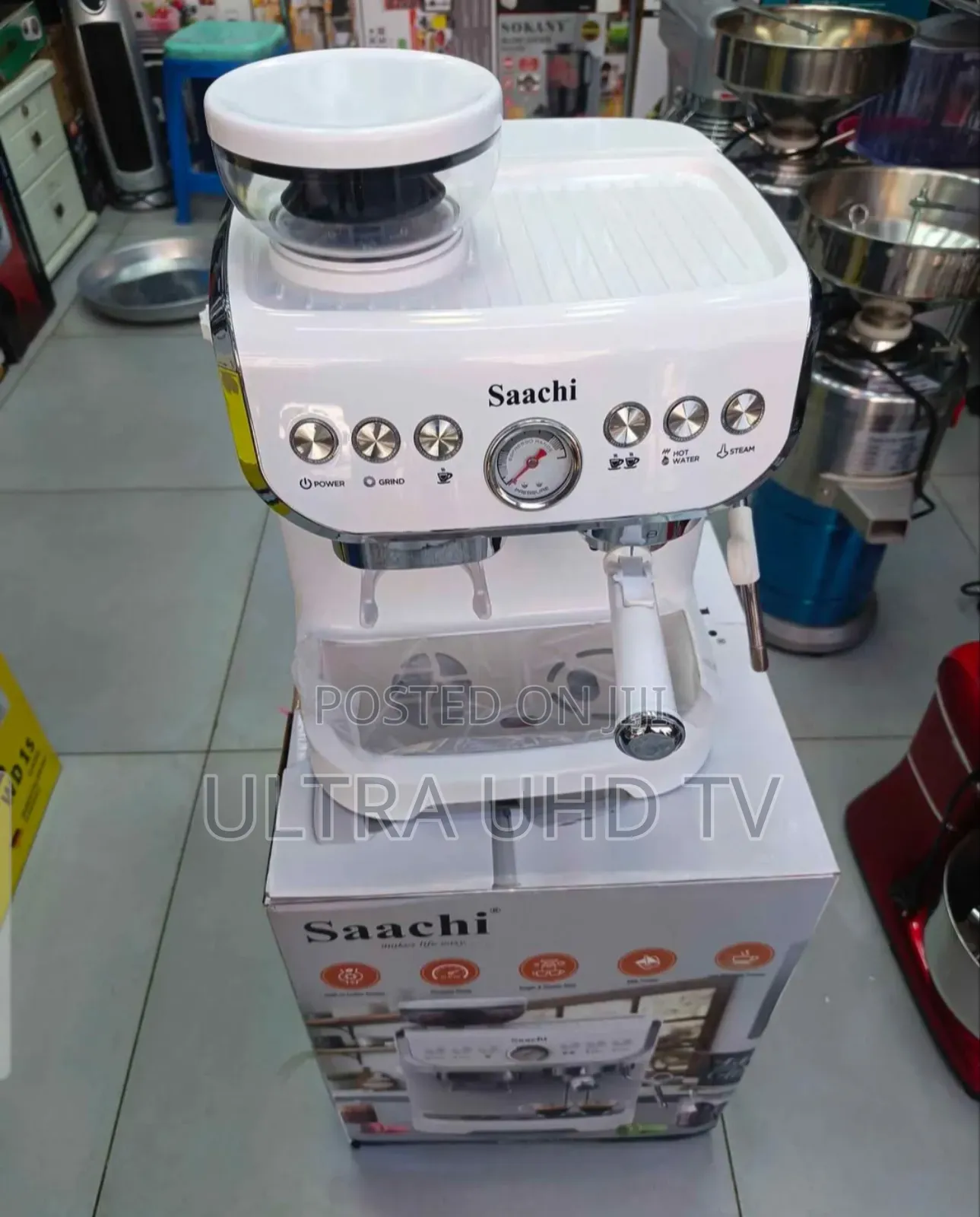 Espresso Coffee Maker Saachi 19-Bar Espresso With Built-in Grinder,