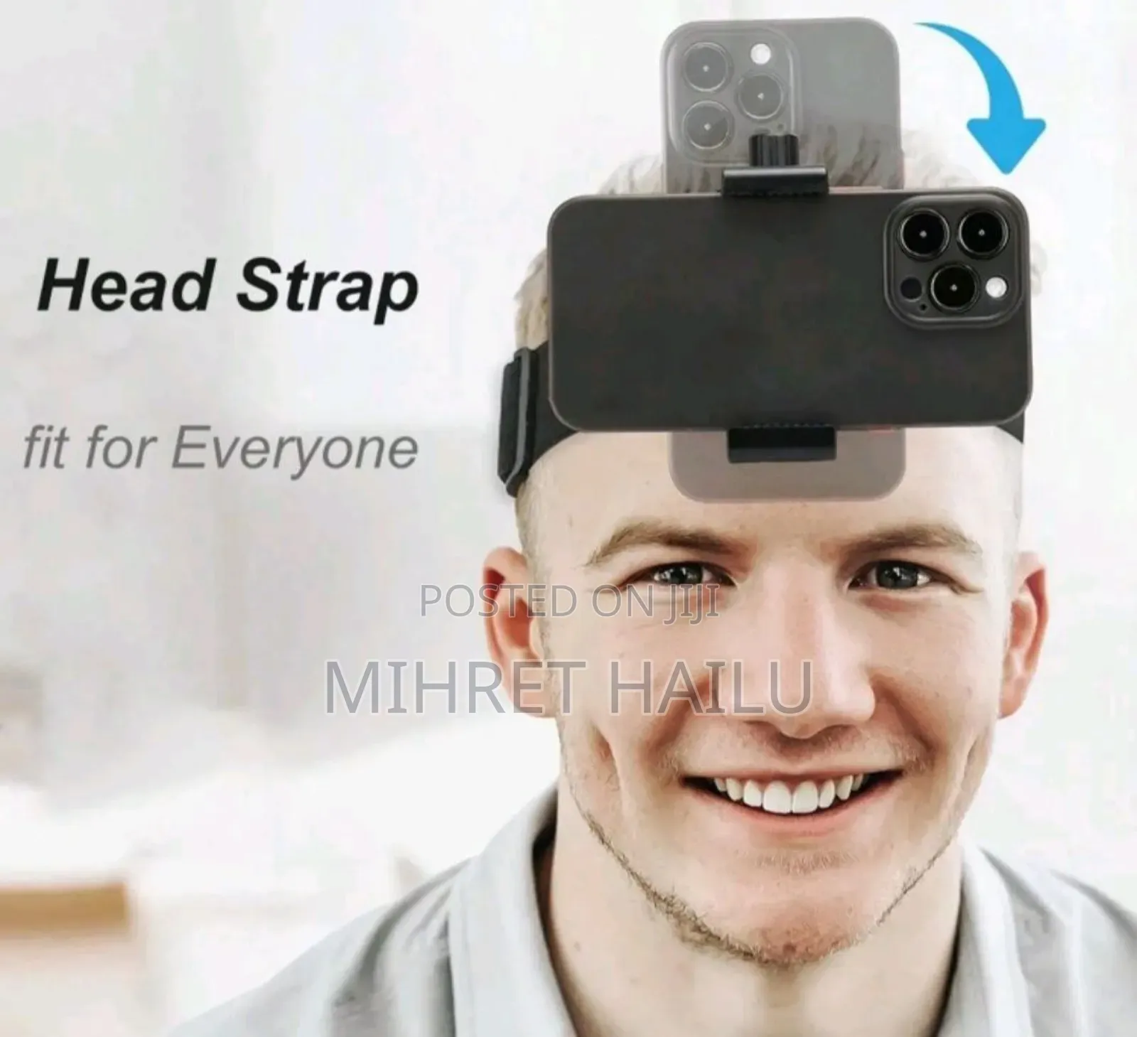 Adjustable Head-mounted Camera Holder - 3 Rubber Straps For Secure