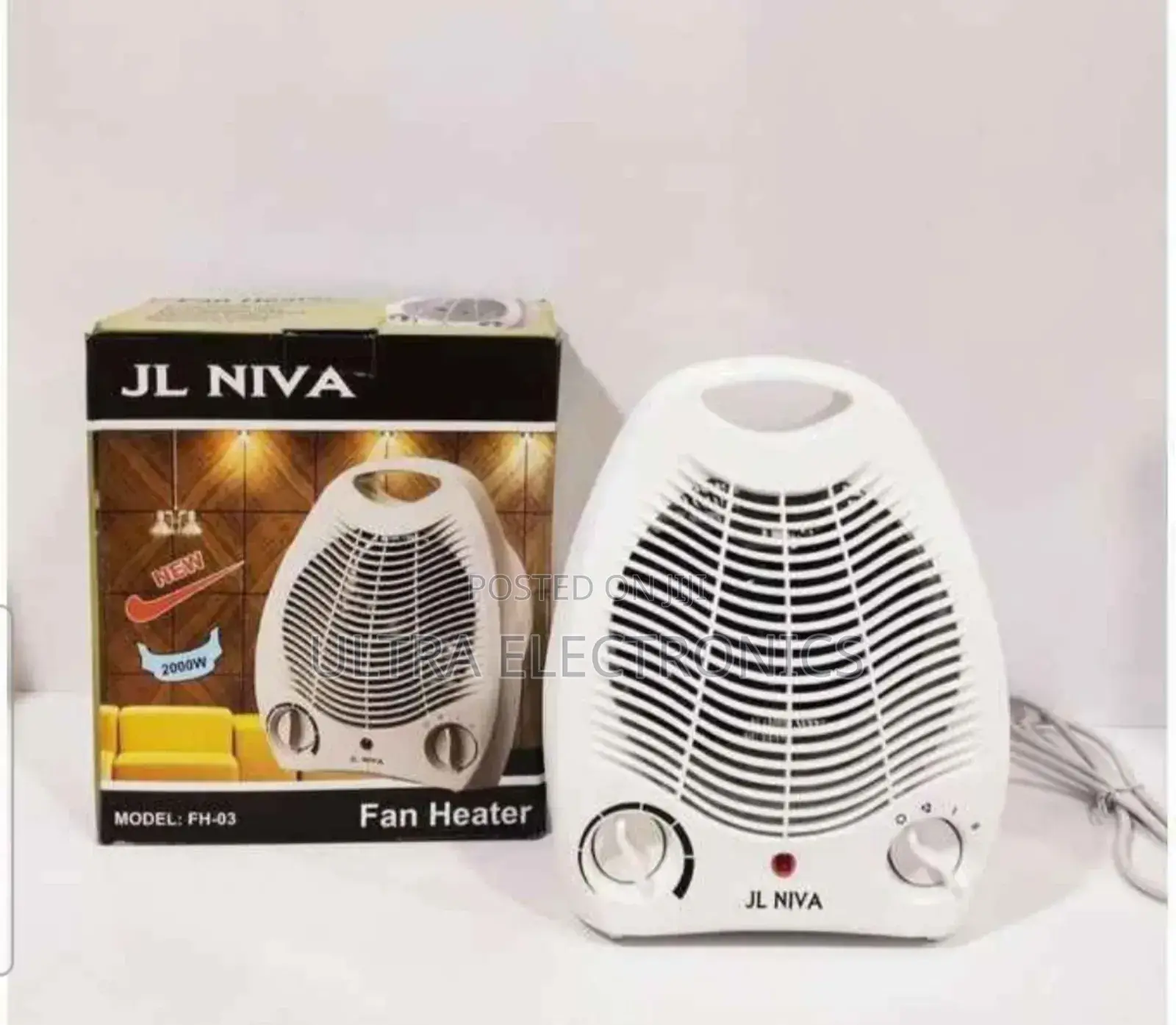 Jl Niva Model Fh-03 Fan Heater. Power Settings: Features Dual Heat