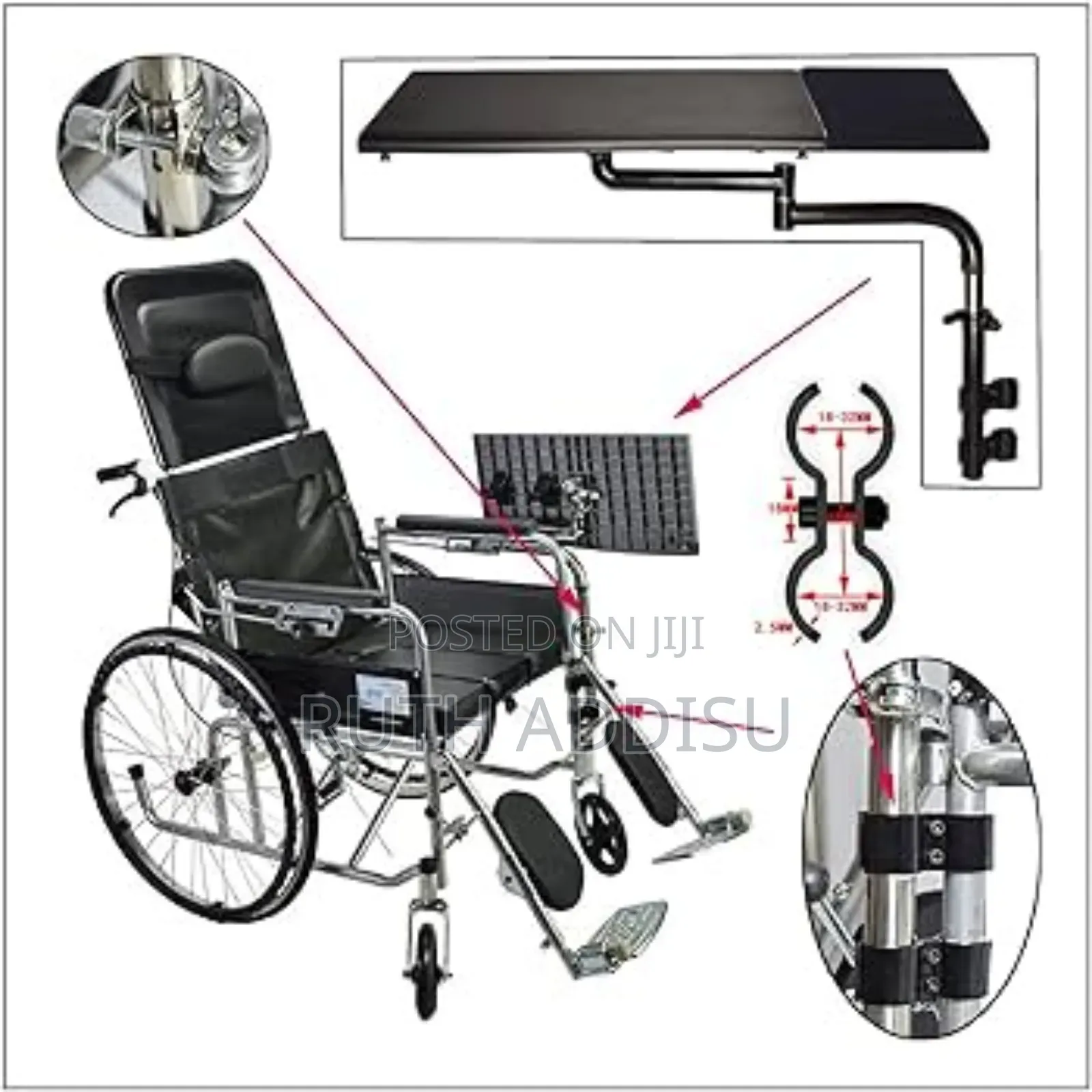 Lifting Rotating and Folding Functions, Detachable Wheelchair