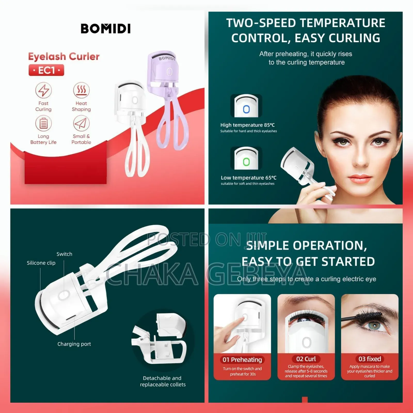 Bomidi Ec1 Rechargeable Electric Eyelash Curler