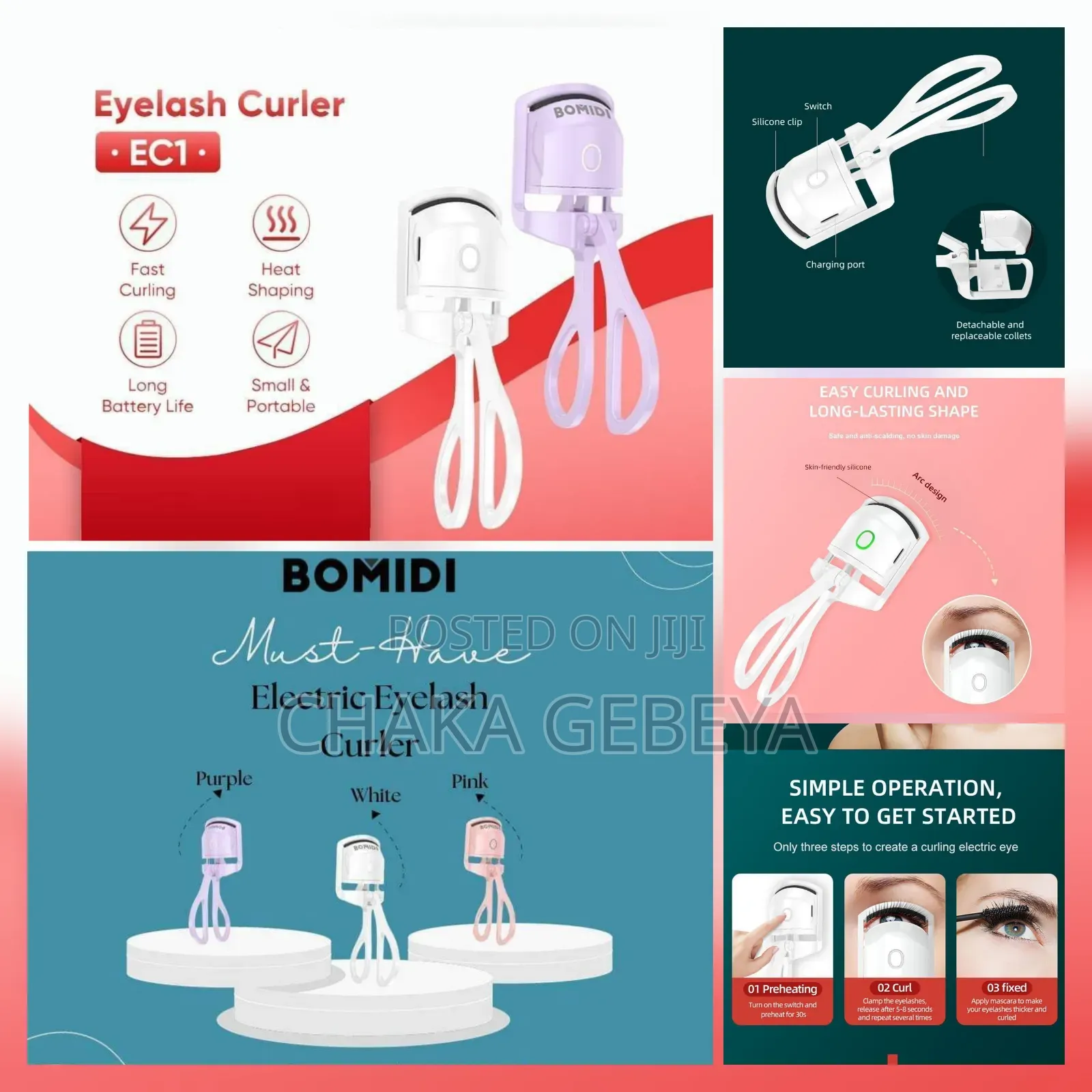 2-Temperature Heated Lash Curler - Safe Long-Lasting