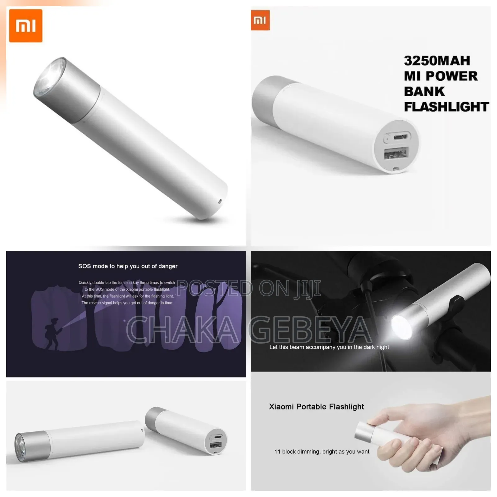 2-in-1 Portable Charger Flashlight - Compact Silver