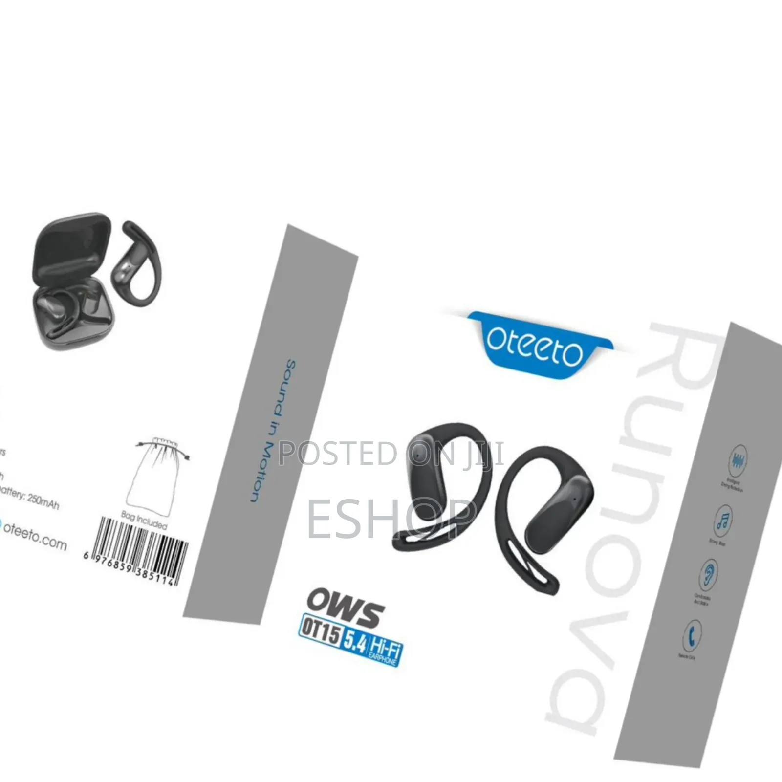 Runova Wireless Sport Headset – Open-Ear Ows, Sweatproof, Clear Sound