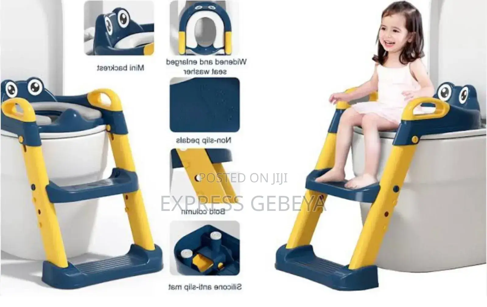 Potty Training Seat With Ladder መቀመጫው ስፖንጅ Toddler Toilet Seat