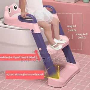 Potty Training Seat With Ladder መቀመጫው ስፖንጅ Toddler Toilet Seat