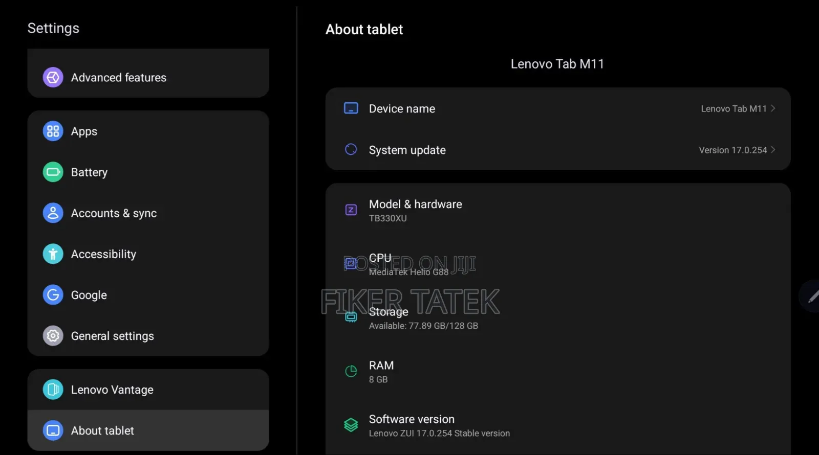 New Lenovo Tab M11 128 GB Gray