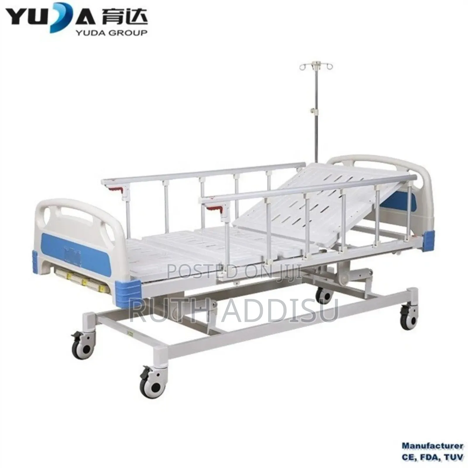 China Manual Three Function Medical Bed Manufacturers Four Wheels