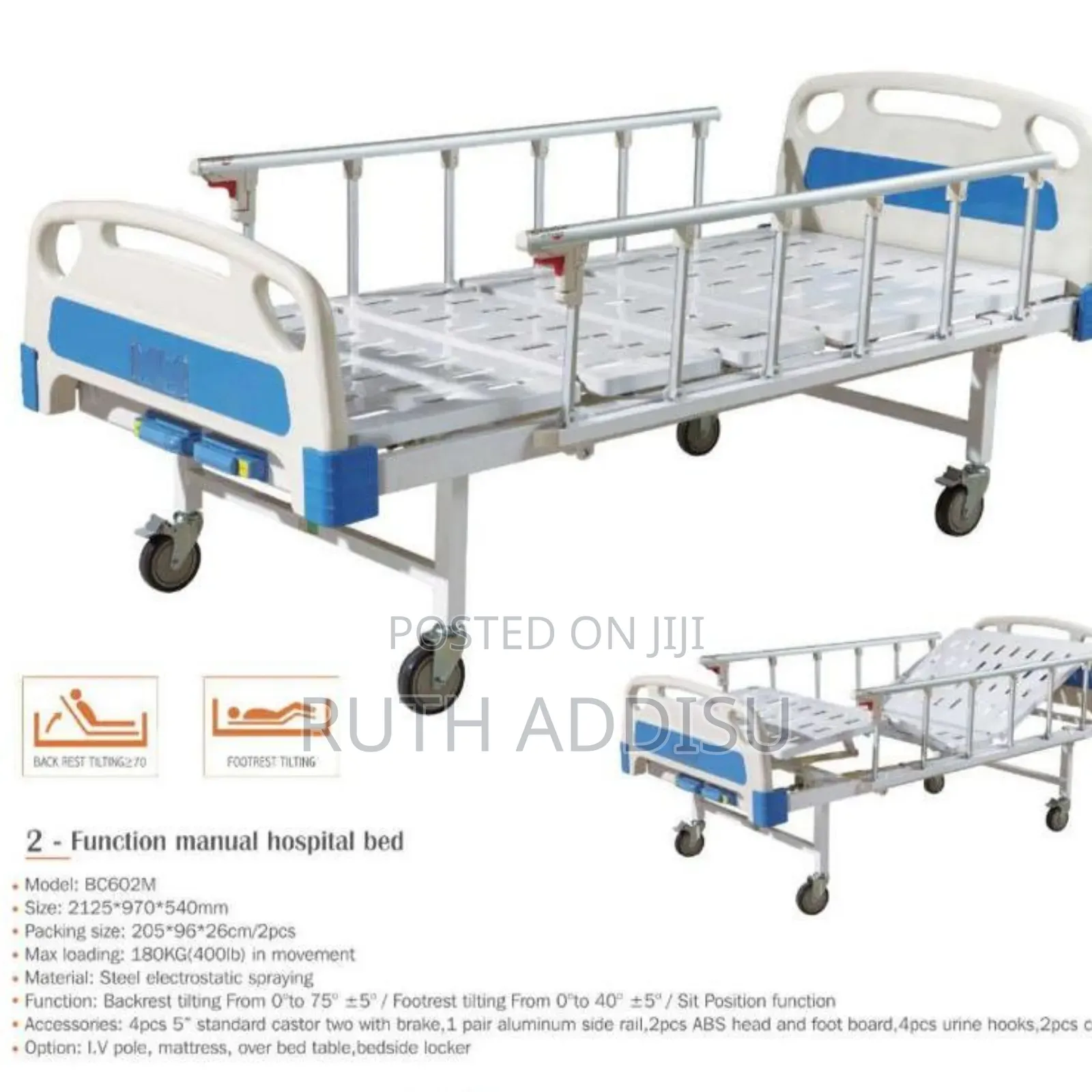 Med Store Function Adjustable Height Icu Bed Two Functional Bed