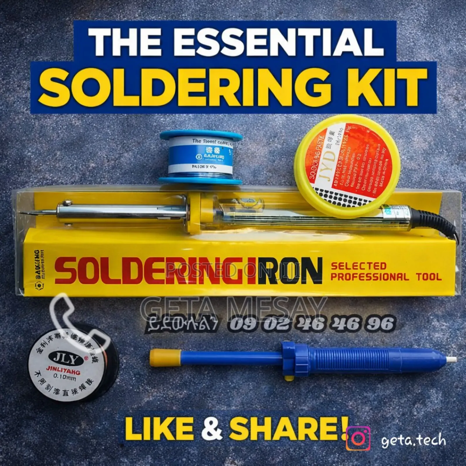 Professional 5-Piece Soldering Electronics Repair Combo Kit
