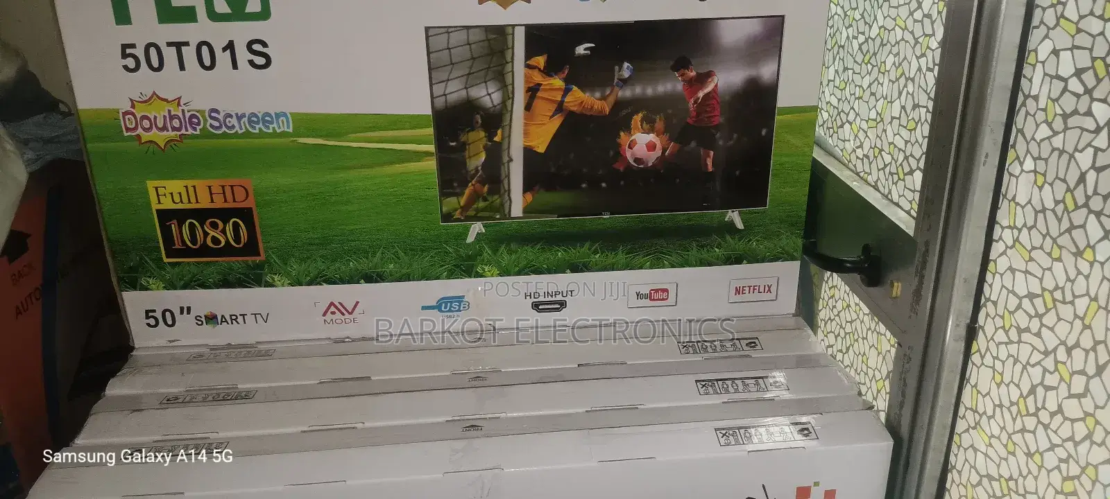 Tev Smart Tv 5o Inch Andrid Doubel Gelass New 2025 Model