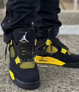 Jordan 4 Bus Black + Yellow High Master Quality Smooth