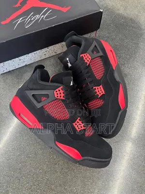 Jordan 4 Bus Black + Red High Master Quality Smooth Made in Vietnam