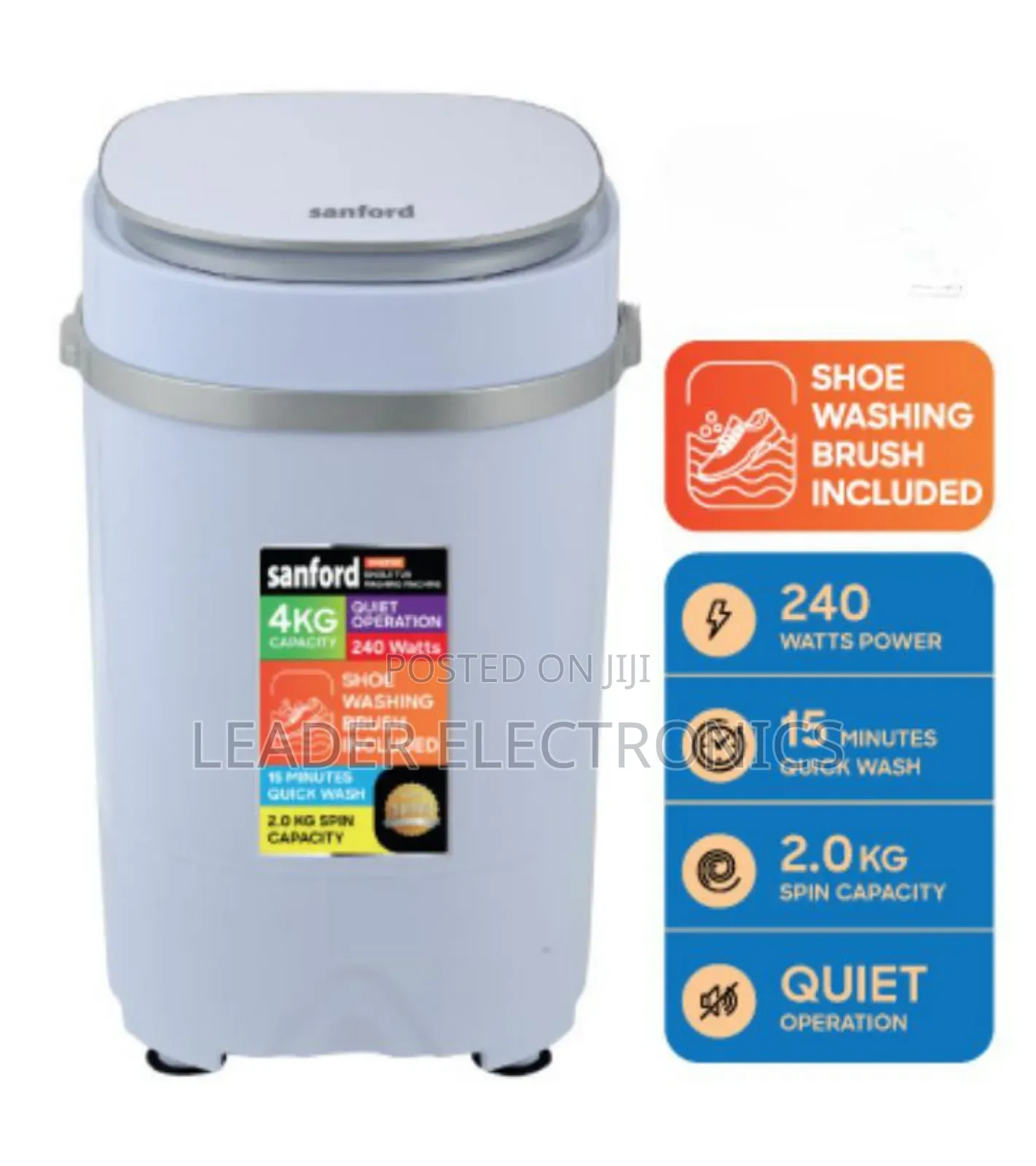 Sanford Mini Portable Washing Machine 4kg – Compact | Powerful |