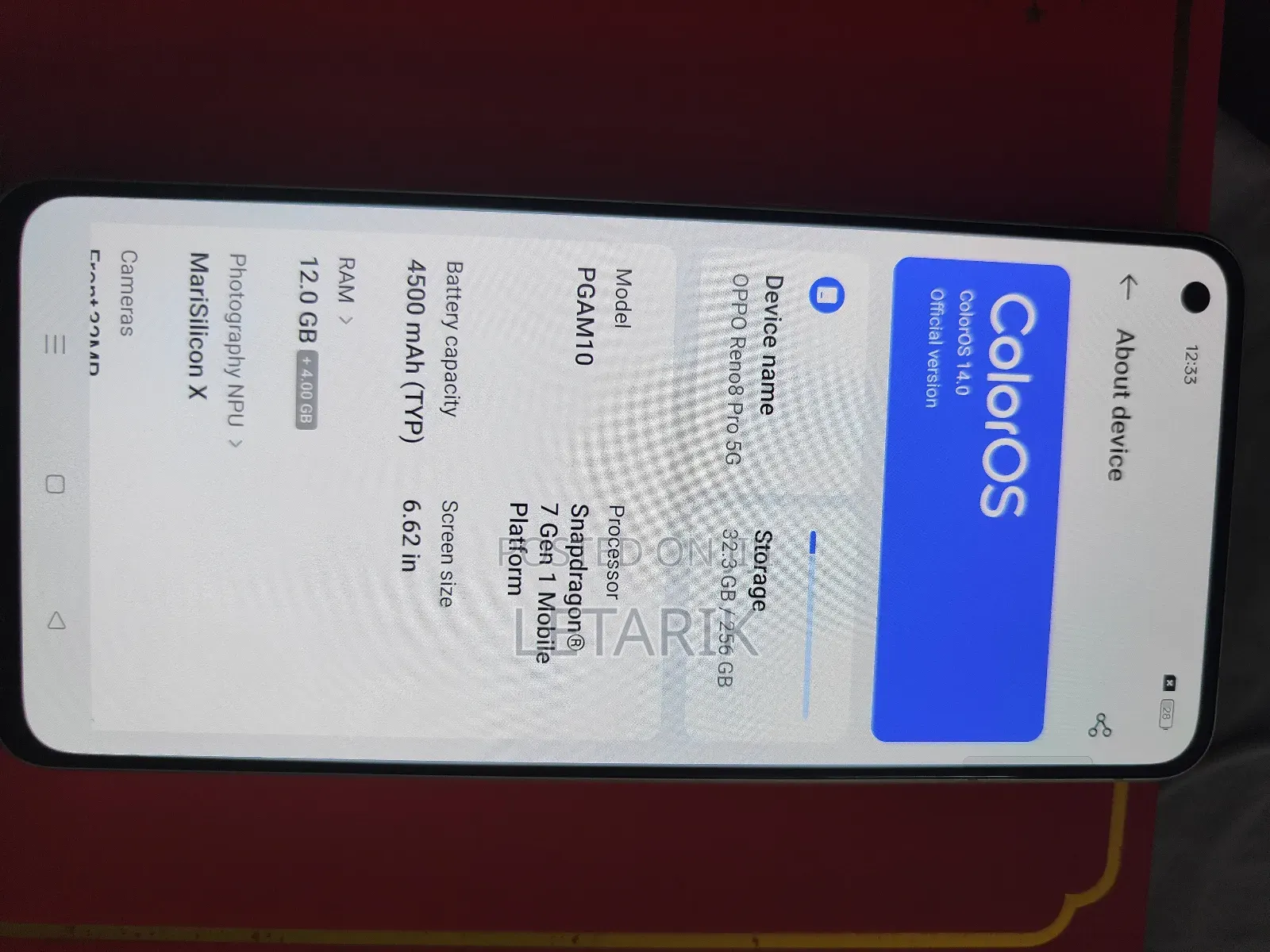 Oppo Reno8 Pro 256 GB Gold