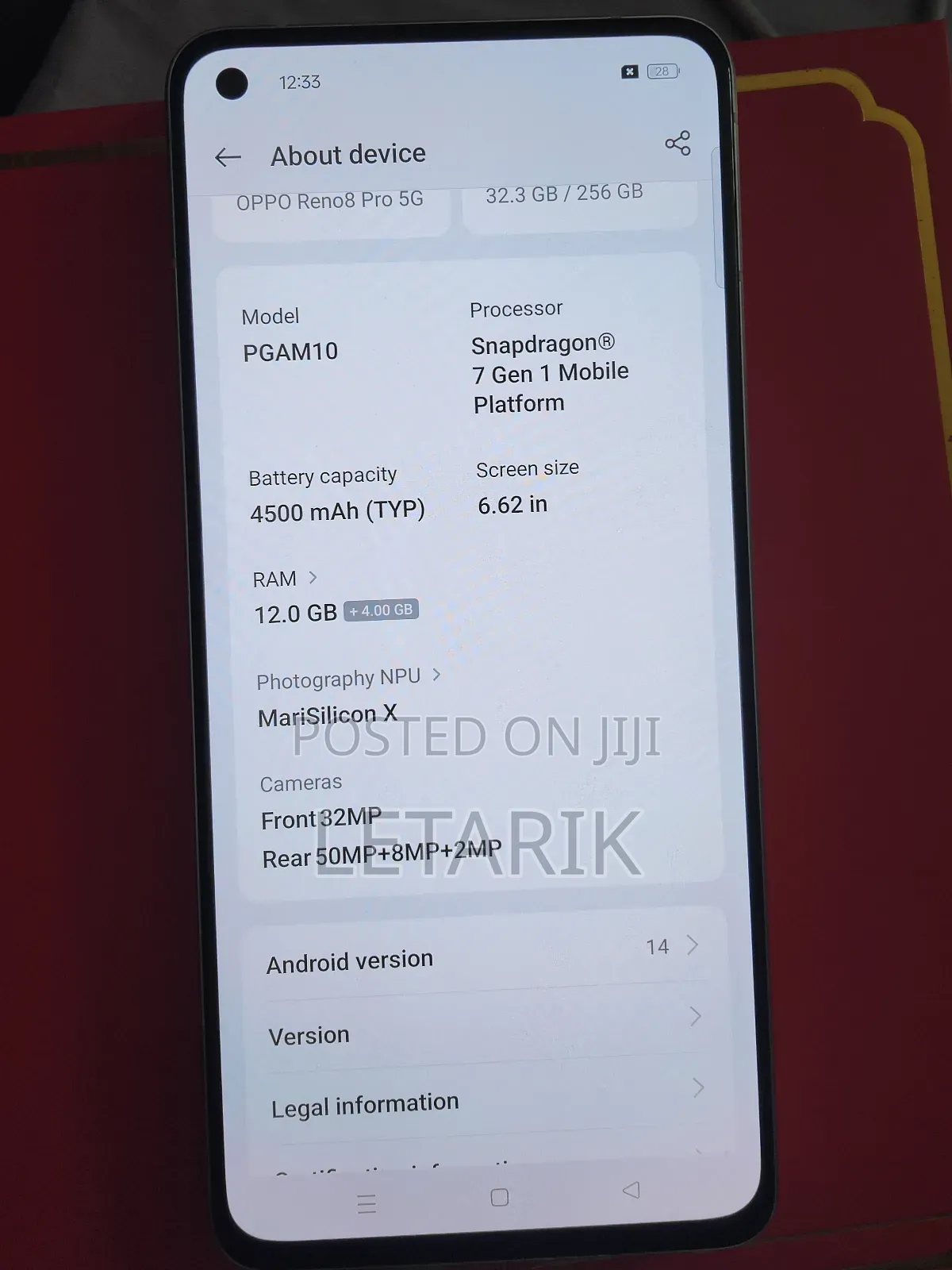 Oppo Reno8 Pro 256 GB Gold