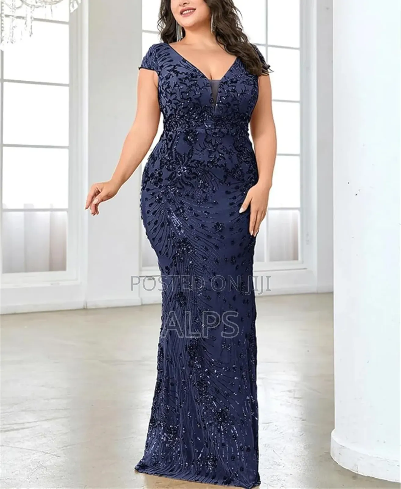 Blue Sequin Night Dress