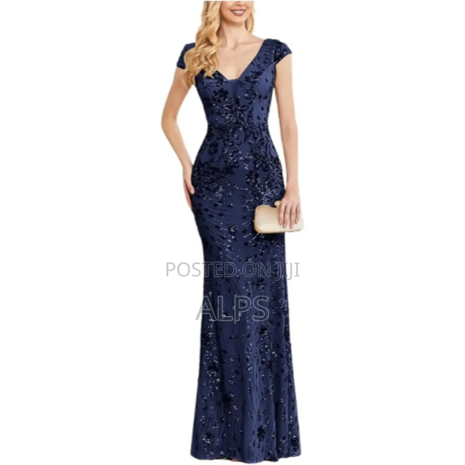 Blue Sequin Night Dress