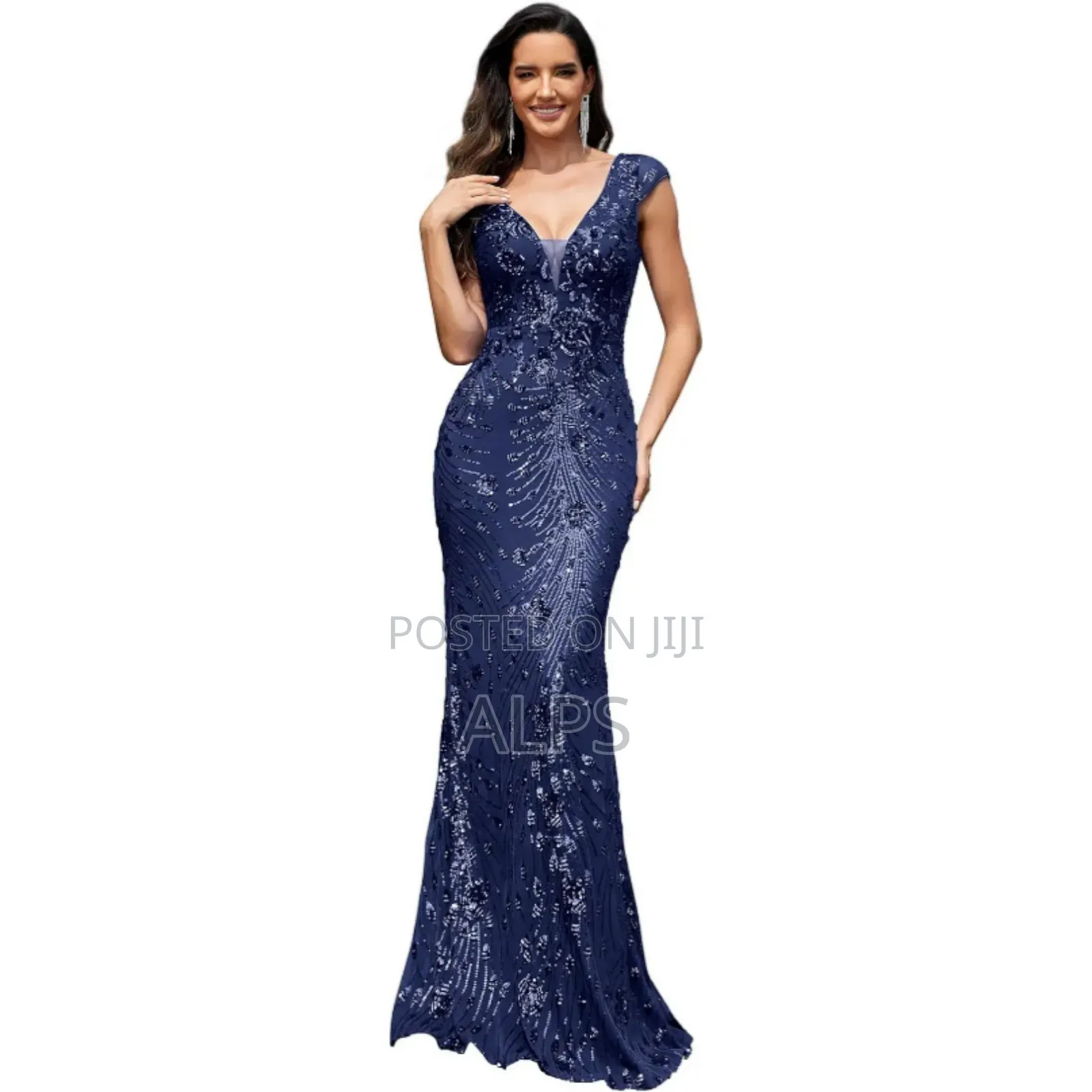 Blue Sequin Night Dress
