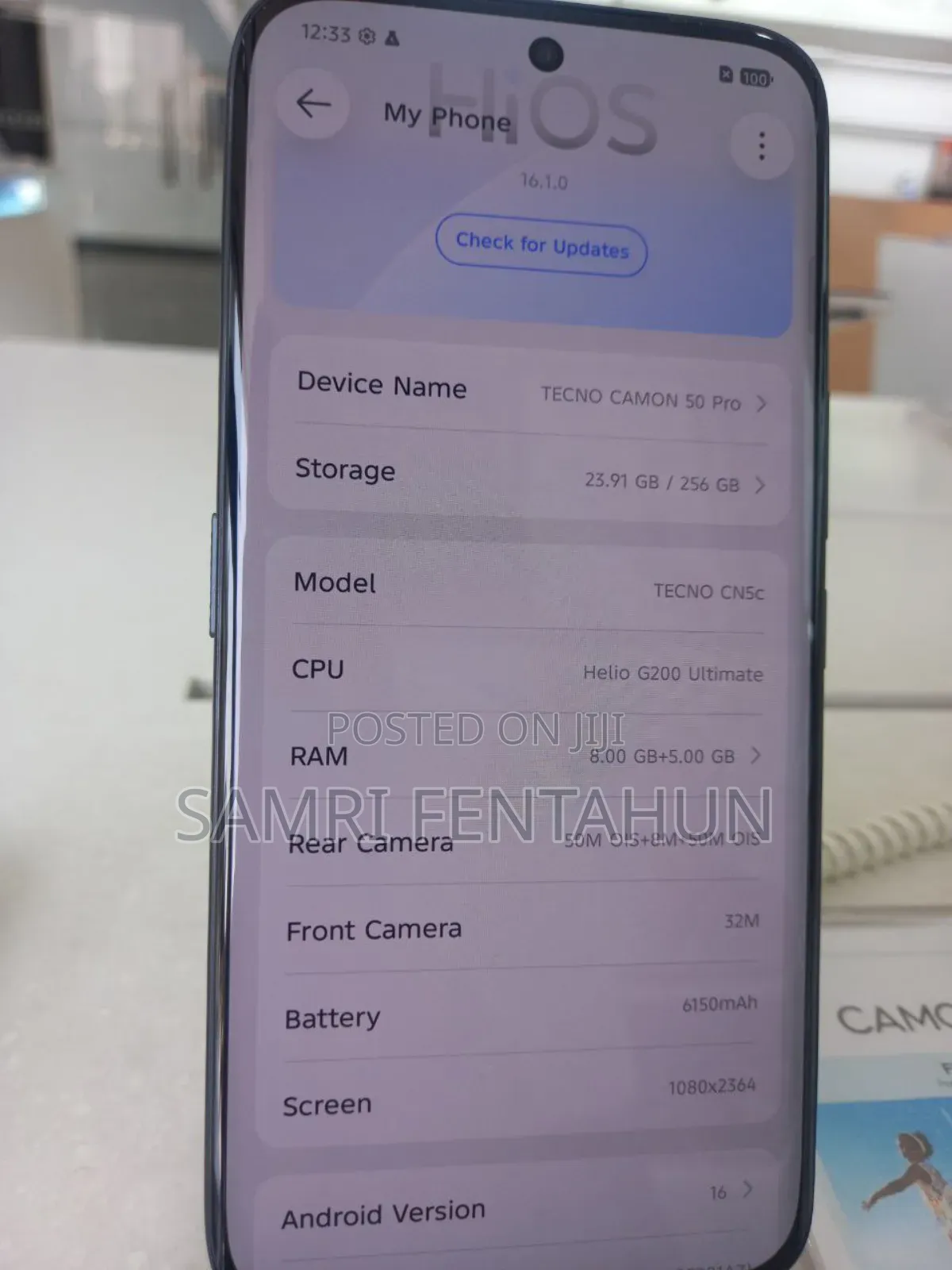 New Tecno Camon 50 256 GB Black