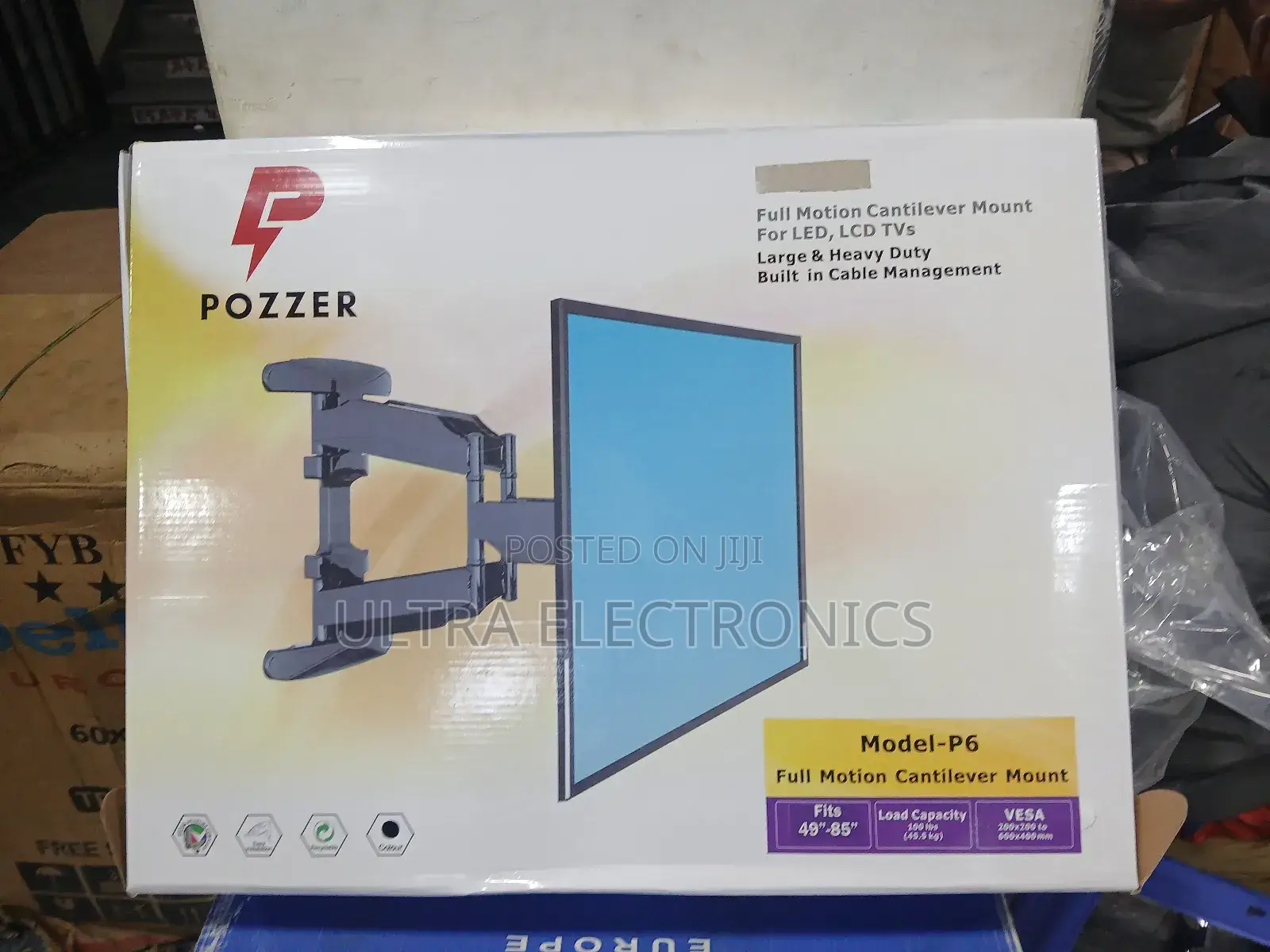Pozzer Model-P6 Full Motion Cantilever Mount for Led and LCD Tvs.