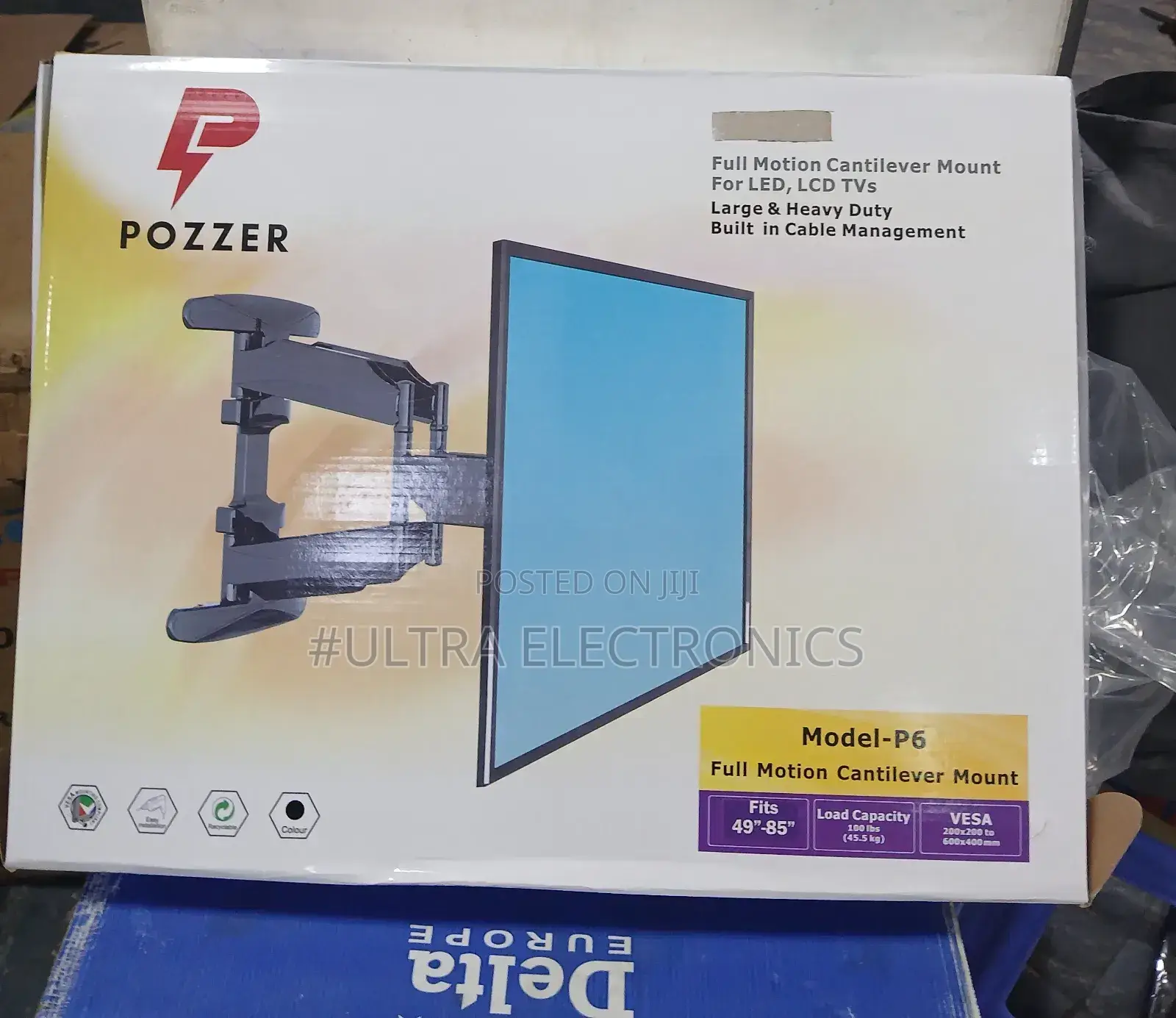 Pozzer Model-P6 Full Motion Cantilever Mount for Led and LCD Tvs.