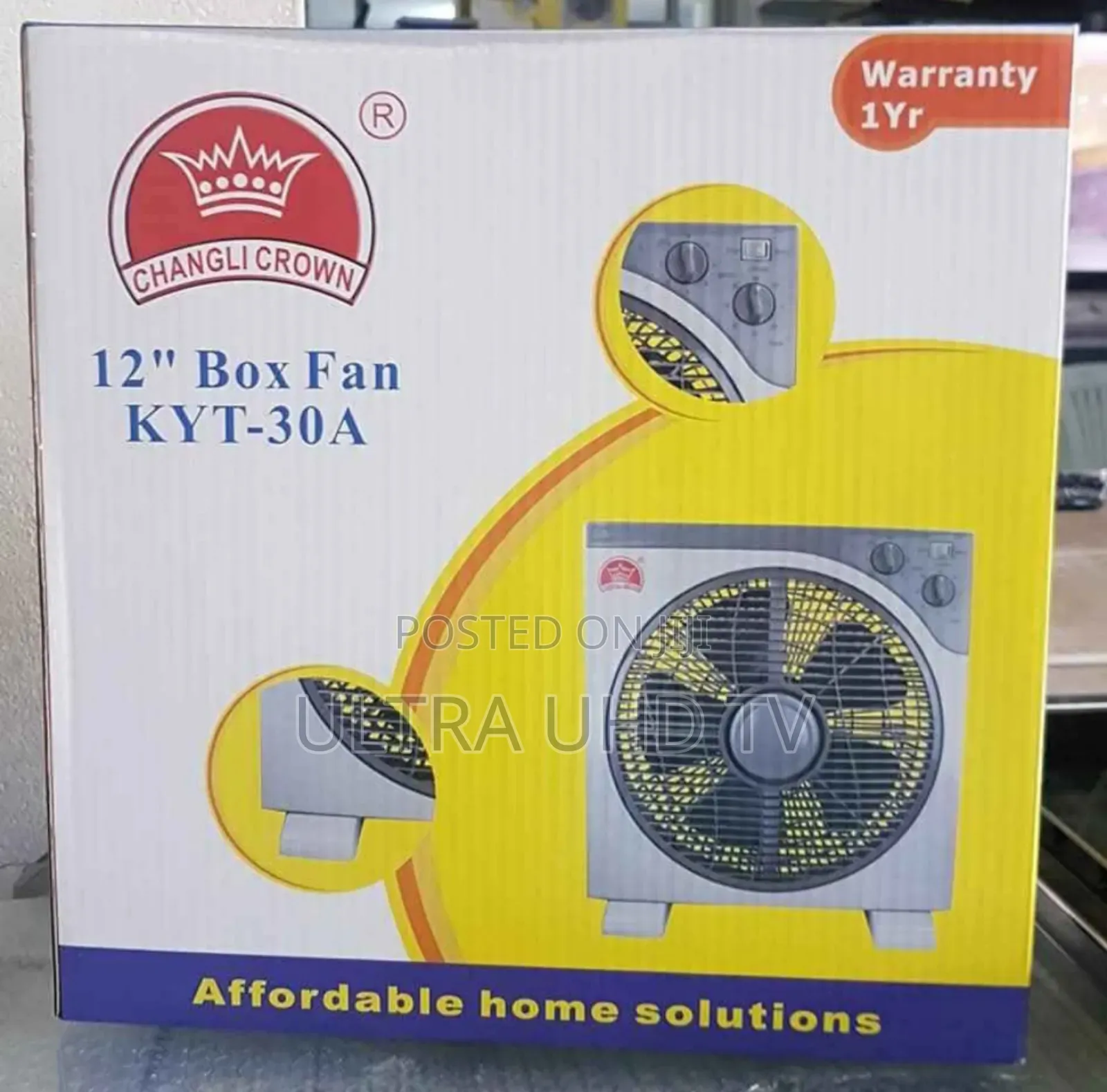 Changli Crown 12" Box Fan (Model Kyt-30a), a Compact Table Fan