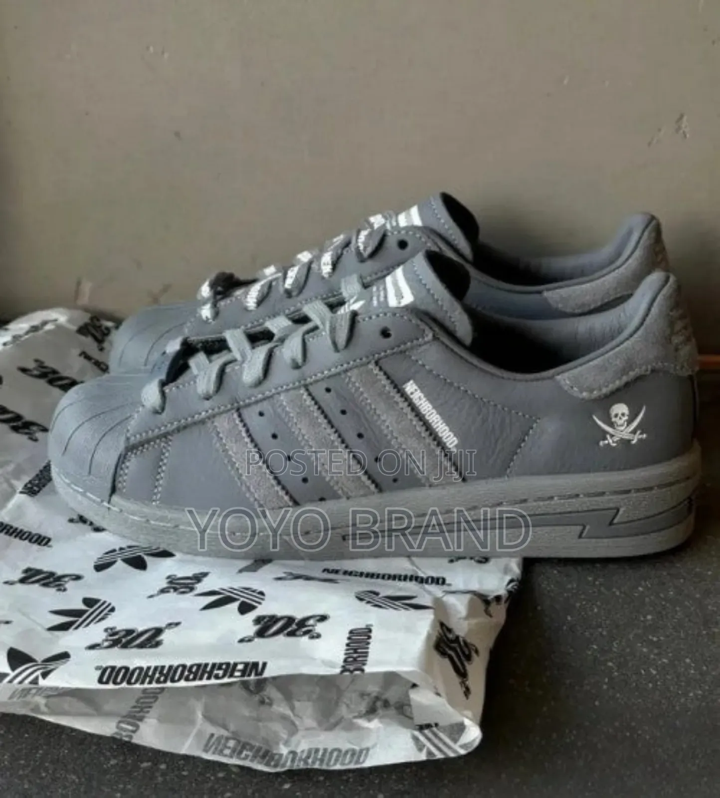 Adidasold School Super Star*Neighborhood Cement Gray Fashion Shoes