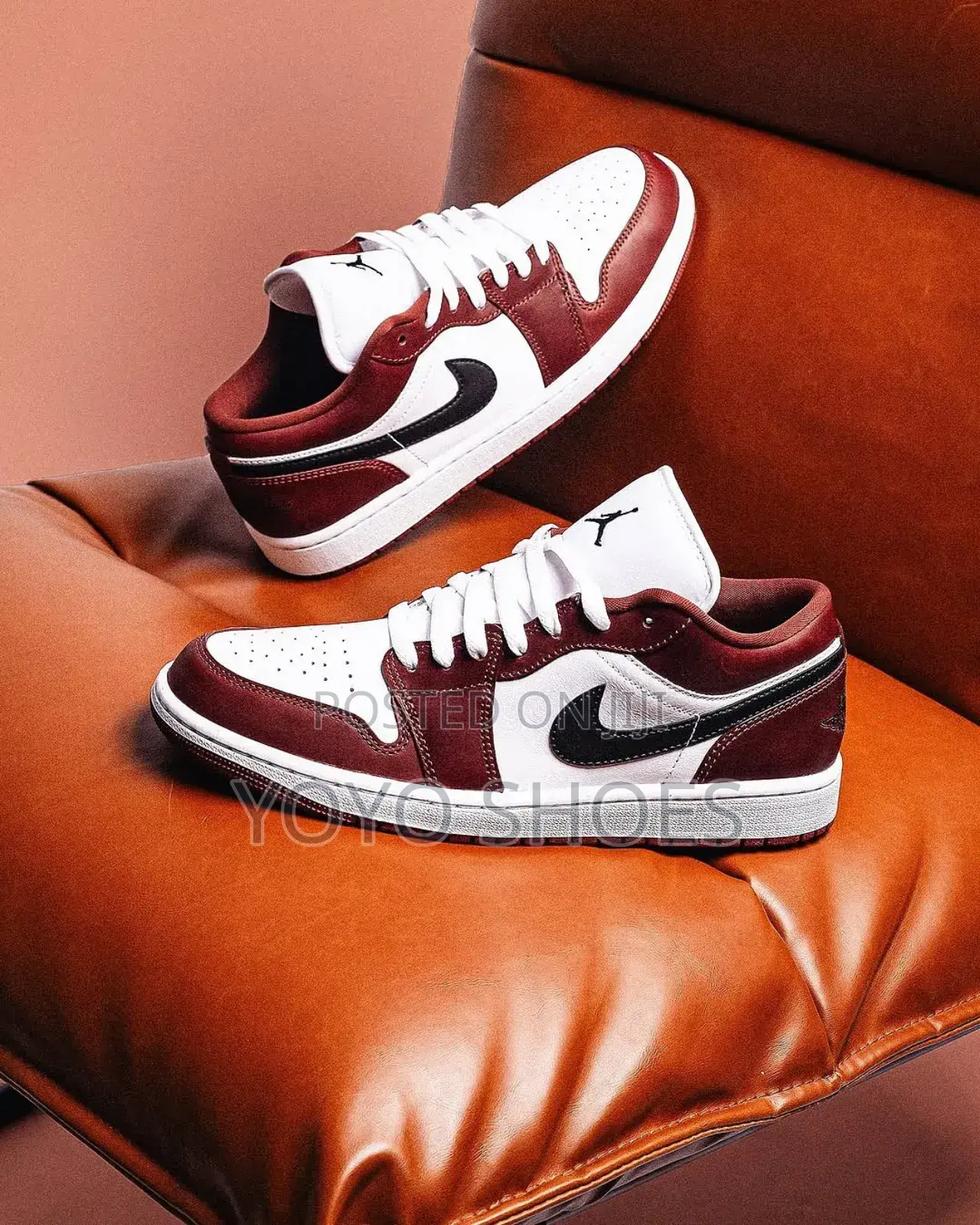 Nike Air Jordan 1low Se "Dark Pony"Dark Burgundy Black Swoooshes Shoes