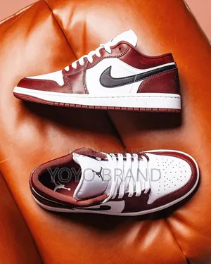 Nike Air Jordan 1low Se "Dark Pony"Dark Burgundy Black Swoooshes Shoes