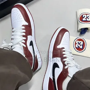 Nike Air Jordan 1low Se "Dark Pony"Dark Burgundy Black Swoooshes Shoes