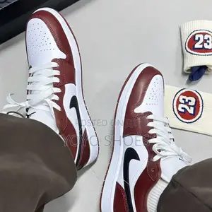 Nike Air Jordan 1low Se "Dark Pony"Dark Burgundy Black Swoooshes Shoes
