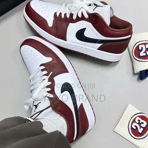 Nike Air Jordan 1low Se "Dark Pony"Dark Burgundy Black Swoooshes Shoes