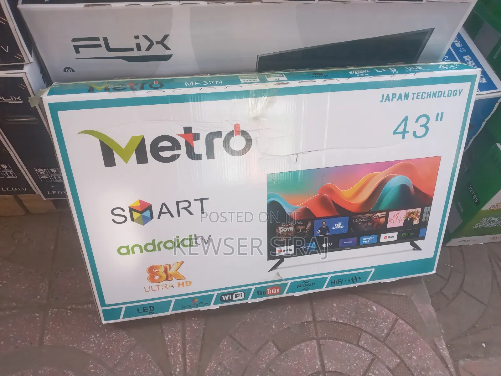 Metro 43inch Tv Smart Android Double Glass