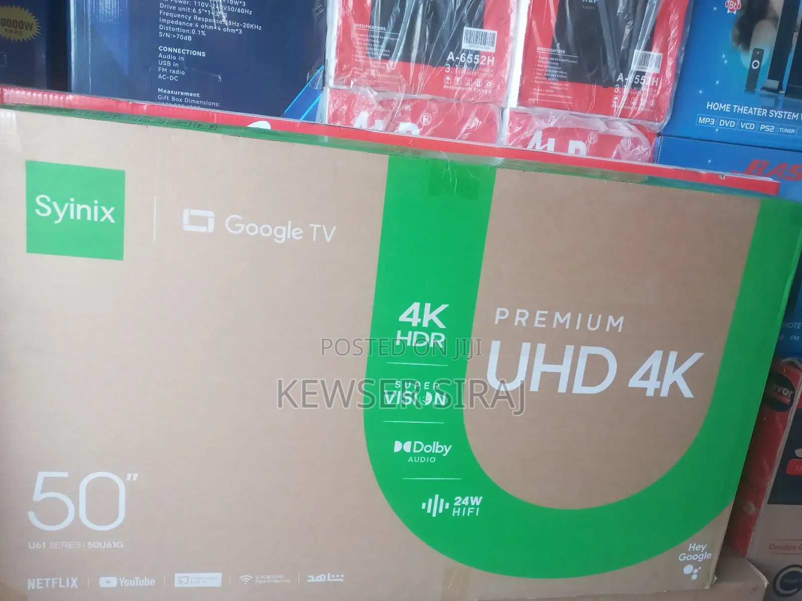 Syinix 50inch Tv Smart Android Frameless Screen Qled Tv