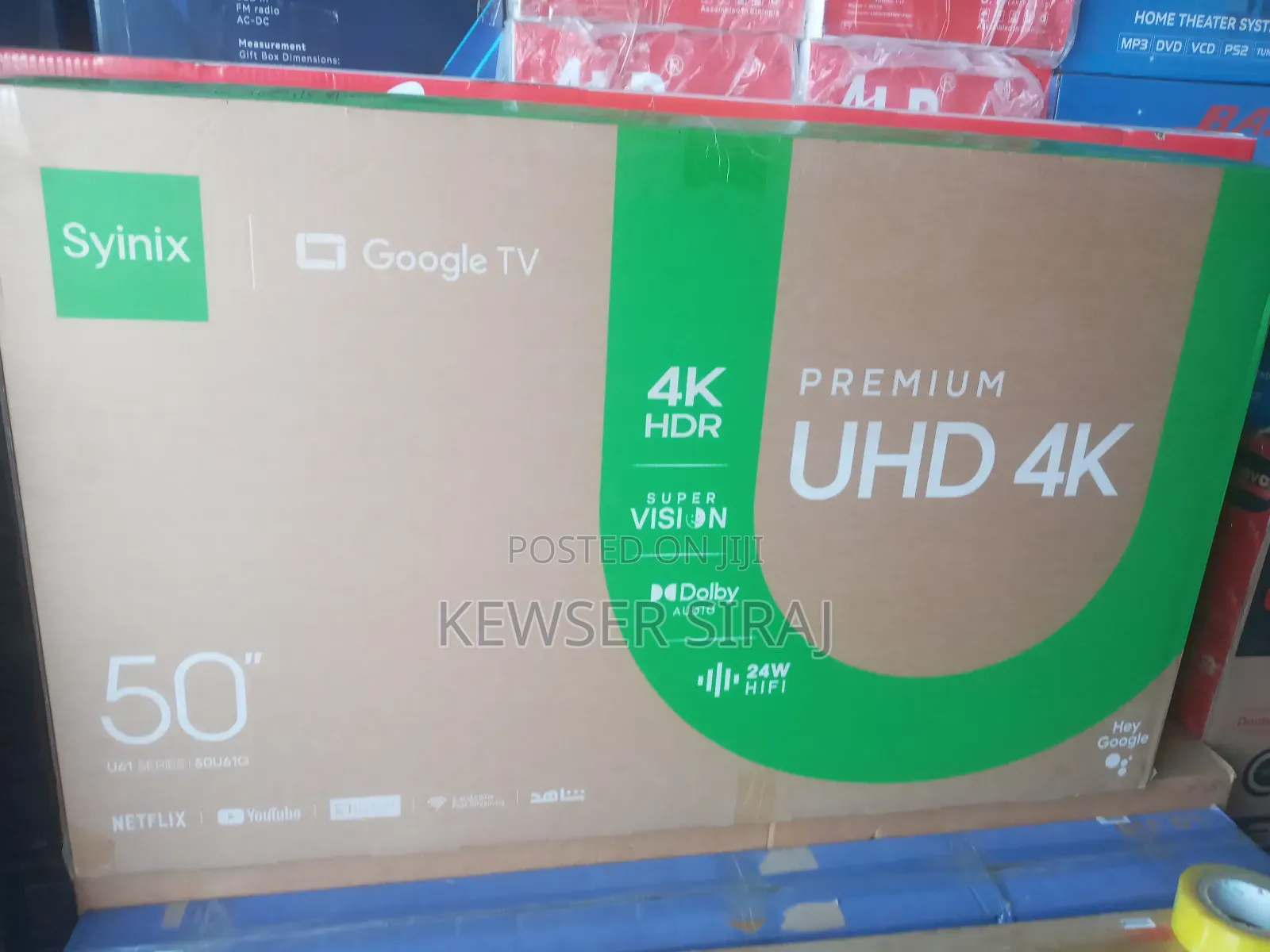 Syinix 50inch Tv Smart Android Frameless Screen Qled Tv