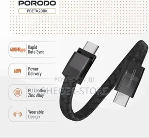 Brand New Wearable Design Porodo Usb-C to Usb-C Wristband Cable