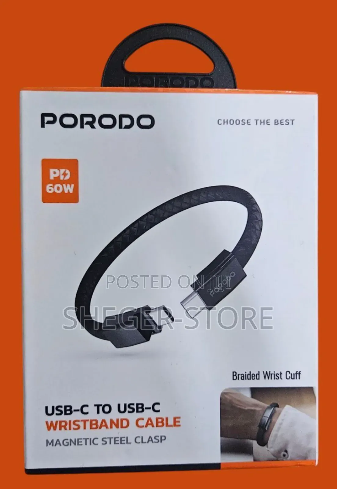 Brand New Wearable Design Porodo Usb-C to Usb-C Wristband Cable