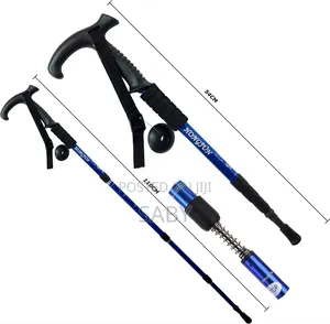 Step Adjustable Anti-shock Telescopic Hiking Walking Stick With