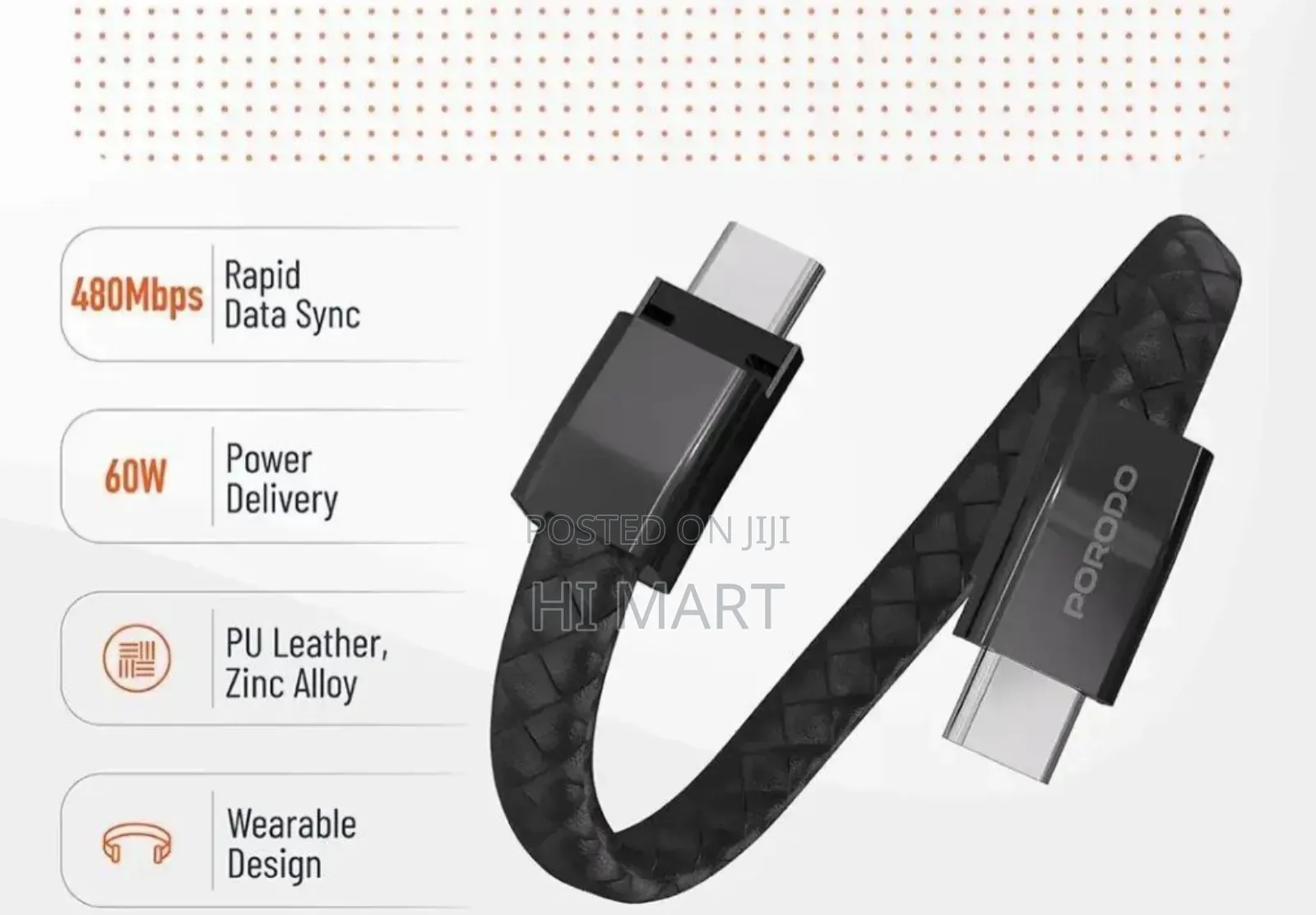 Porodo Usb C to Usb C Top Quality Cable
