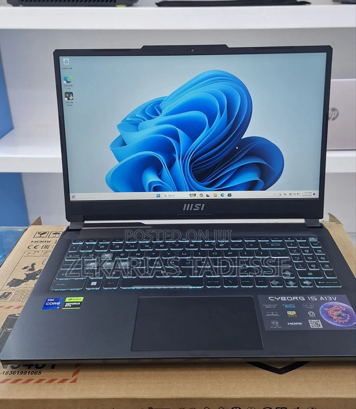 New Laptop MSI Cyborg 15 16GB Intel Core i7 SSD 1T