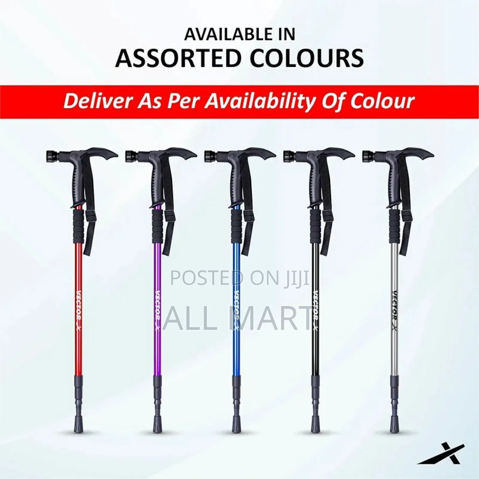 ,4-Step Adjustable Telescopic Hiking Walking Stick With Led Flashlight