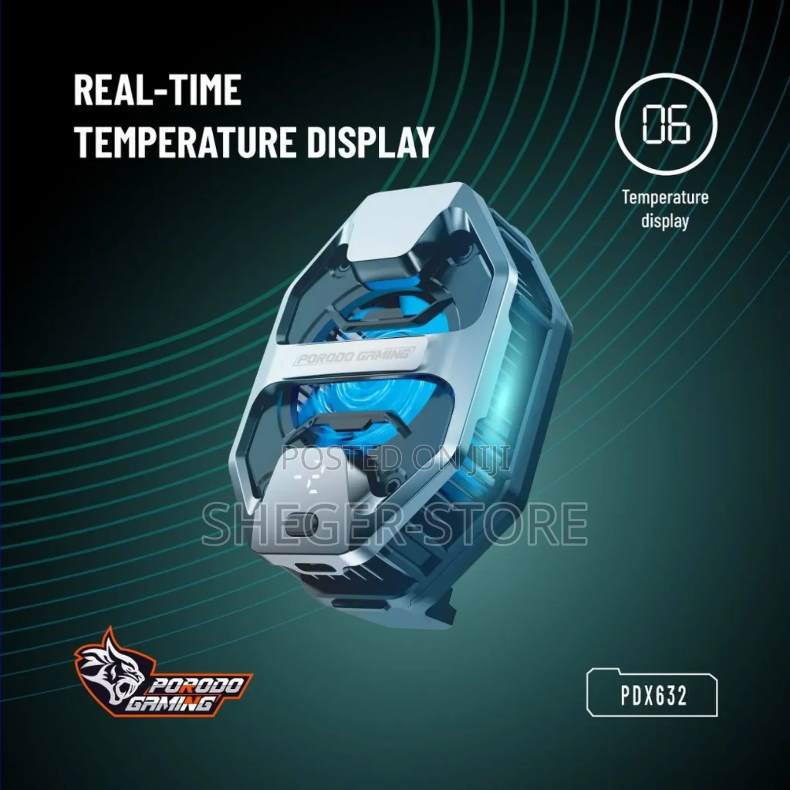 Orginal Porodo Gaming Led Display Phone Cooler