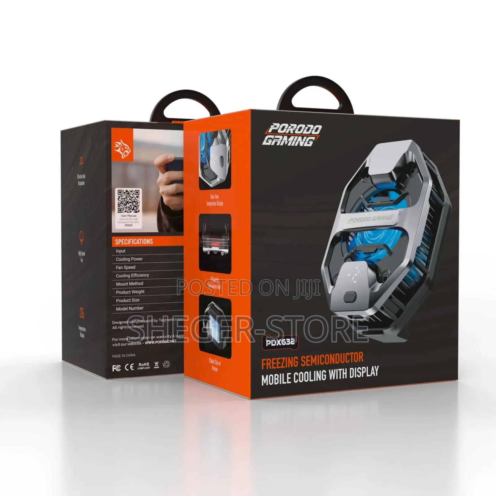 Orginal Porodo Gaming Led Display Phone Cooler