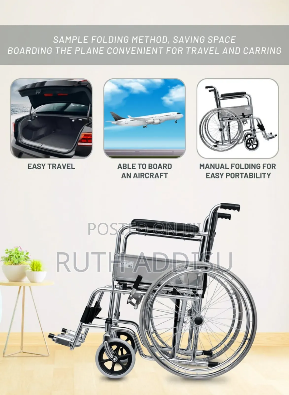 Wheel Chair Ky809 -Black Silver | Wheelchair