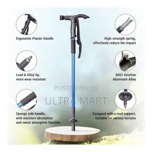 4-step Adjustable Anti-shock Walking Stick With Led Flashlight