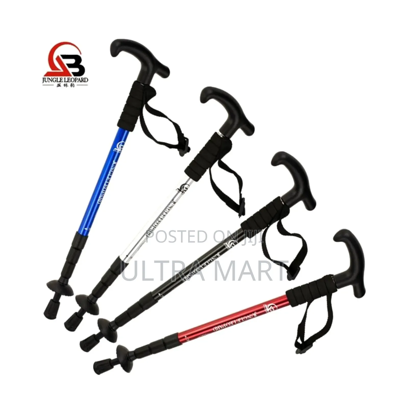4-step Adjustable Anti-shock Walking Stick With Led Flashlight