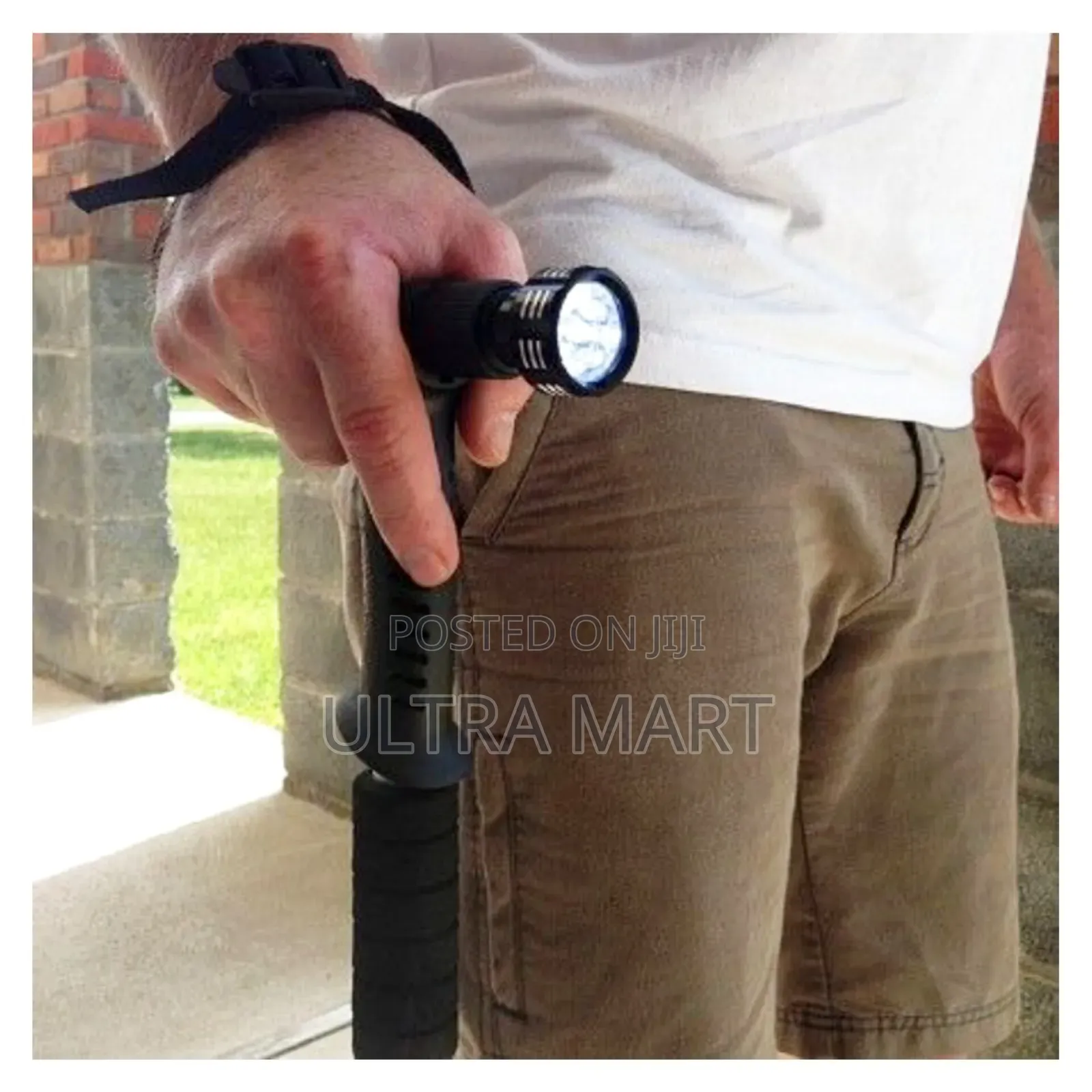 4-step Adjustable Anti-shock Walking Stick With Led Flashlight