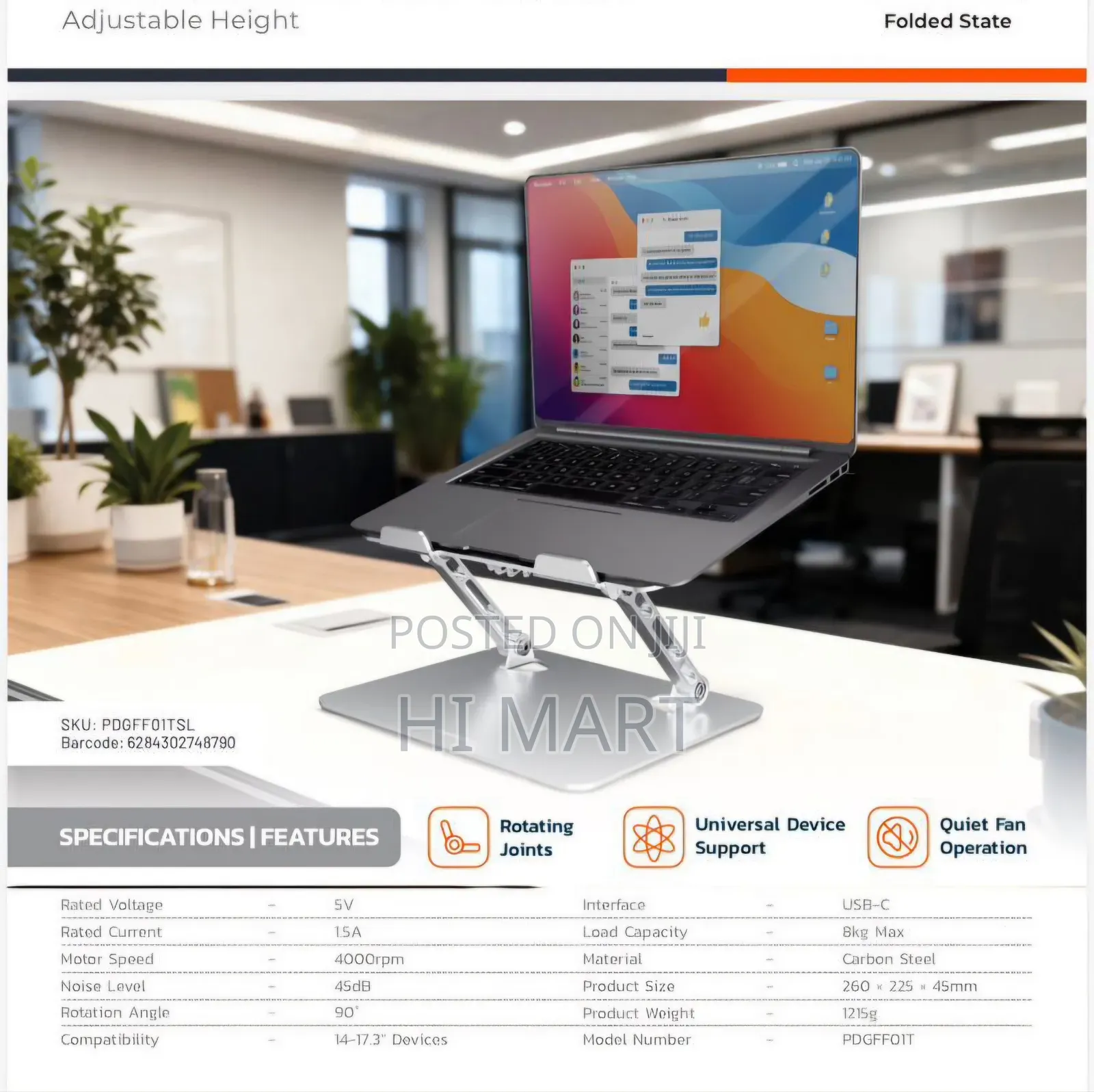 Porodo Aerodesk Cooling Laptop Stand